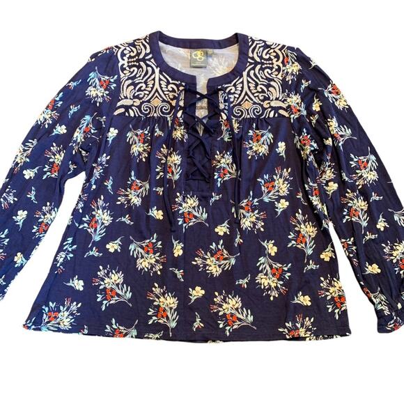 Anthropologie One September long sleeve floral top size extra small - Picture 1 of 6